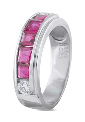 LB Exclusive platinum diamond and ruby ring - Silver