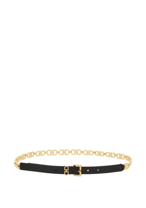 Ferragamo Gancini-chain square-buckle belt - Black