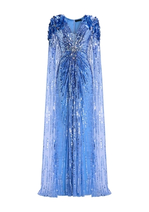 Jenny Packham Goldfinger sequin-embellished maxi dress - Blue