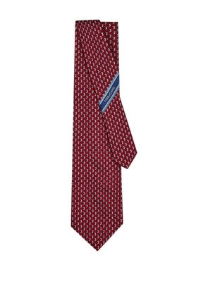 Ferragamo gancini-pattern silk tie - Red