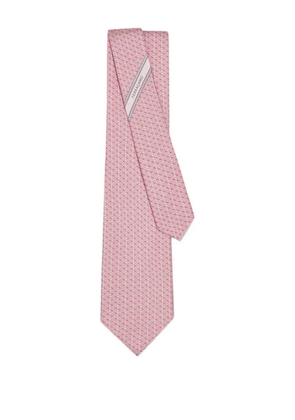 Ferragamo gancini-print silk tie - Pink
