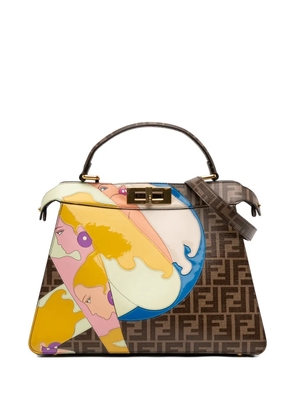 Fendi Pre-Owned 2010-2025 Antonio Lopez Medium Zucca Coated Canvas Peekaboo ISeeU satchel - Brown