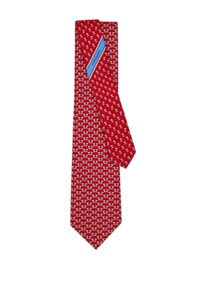 Ferragamo terrier-print silk tie - Red
