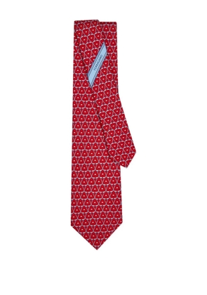 Ferragamo hockey-print silk tie - Red