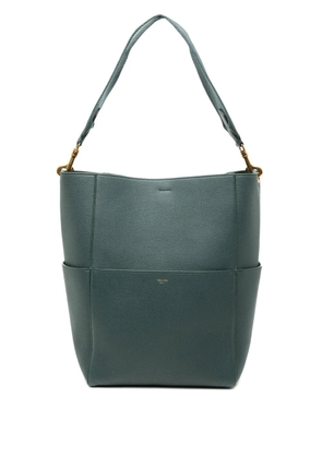 Celine Pre-Owned 2017 Medium Leather Seau Sangle bucket bag - Green