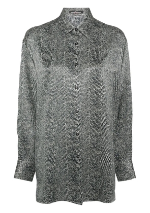 Ermanno Scervino herringbone-print silk shirt - Black