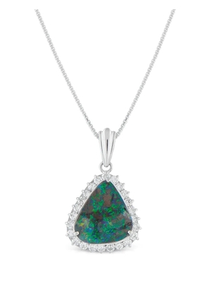 LB Exclusive platinum diamond and opal necklace - Silver