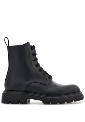 Ferragamo Combat leather boots - Black