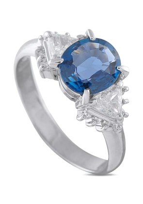 LB Exclusive platinum diamond and sapphire ring - Silver