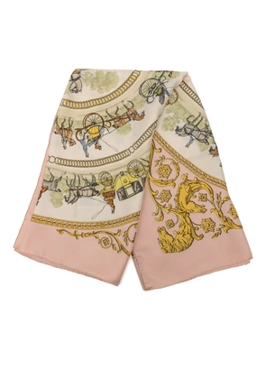 Hermès Pre-Owned 20th Century La Promenade de Longchamps Silk Scarf 90 scarves - White