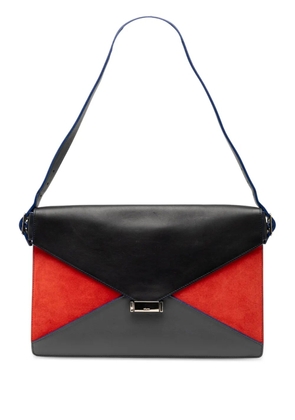 Celine Pre-Owned 2012 Tricolor Calfskin and Suede Diamond shoulder bag - Black