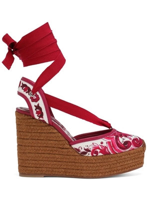 Dolce & Gabbana Majolica-print espadrilles - Red
