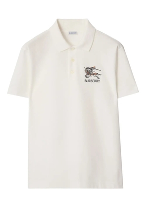 Burberry Equestrian Knight cotton polo shirt - White