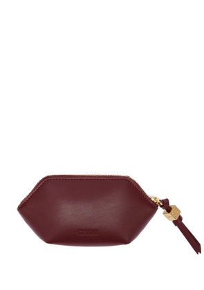 GANNI logo-plaque wallet - Red