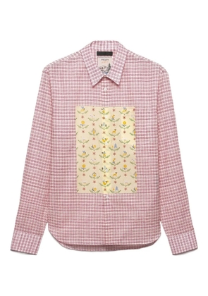 Prada check-pattern floral-print shirt - Red