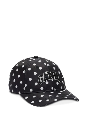 GANNI polka-dot baseball cap - Black