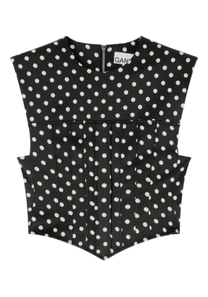 GANNI polka dot zip top - Black