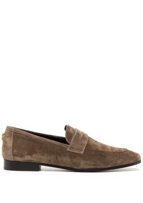 Bougeotte almond-toe suede penny loafers - Brown