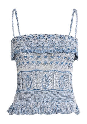 ETRO ruffled cotton top - Blue