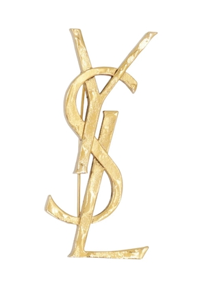 Saint Laurent Cassandre safety-hook brooch - Gold