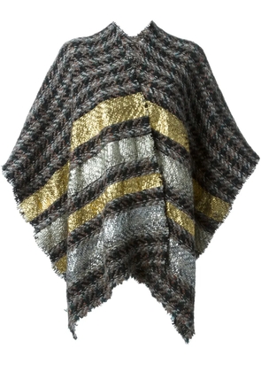 Ermanno Gallamini striped cape - Black