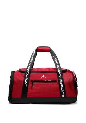 Jordan logo-patch strap duffle bag - Red