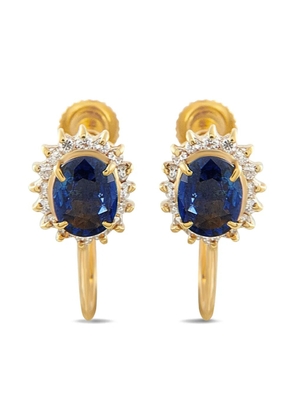 LB Exclusive 18K yellow gold diamond and sapphire earrings