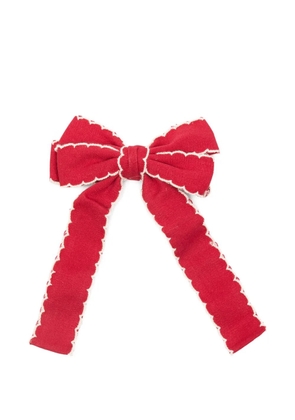 Stine Goya scalloped-trim bow hair clip - Red