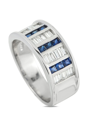 LB Exclusive platinum diamond and sapphire ring - Silver