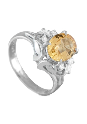 LB Exclusive platinum diamond and topaz ring - Silver