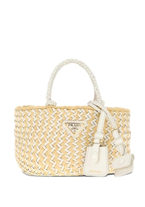 Prada leather-handle tote bag - Neutrals