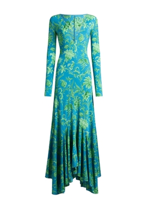 ETRO floral-motif maxi dress - Blue