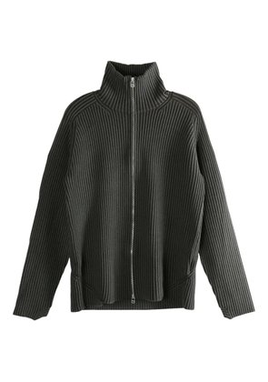 Omar Afridi ribbed zip-up cardigan - Grey