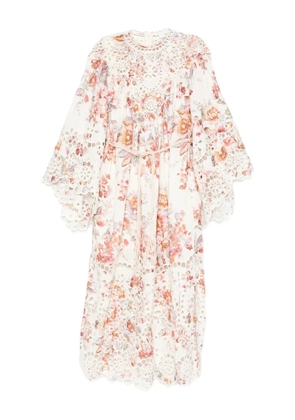 ZIMMERMANN Awaken embroidered yoke midi dress - Neutrals