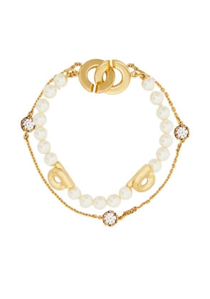 Ferragamo pearl gancini double strand bracelet - Gold