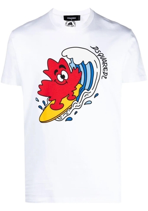 DSQUARED2 logo-print detail T-shirt - White
