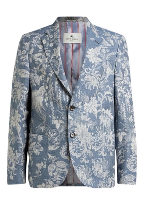 ETRO jacquard floral cotton jacket - Blue