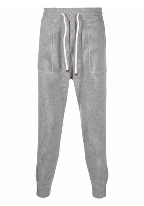 Brunello Cucinelli ribbed-knit cashmere sweatpants - Grey