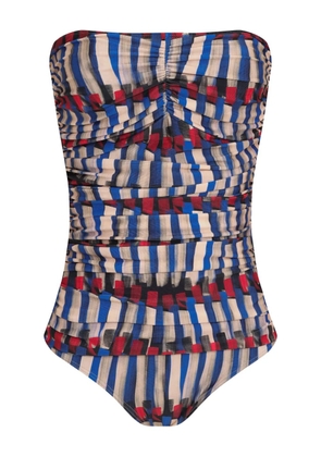 Lygia & Nanny Melissa striped ruched swimsuit - Blue