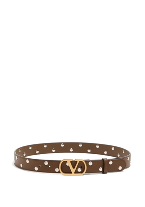 Valentino Garavani VLogo-signature metal-rivets belt - Brown
