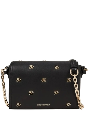 Karl Lagerfeld K/Autograph chain logo cross body bag - Black