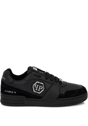 Philipp Plein x P-FORCE leather low-top trainers - Black