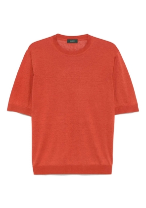 Zanone fine-ribbed T-shirt - Orange