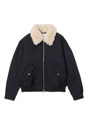 DUNST faux shearling-collar jacket - Black