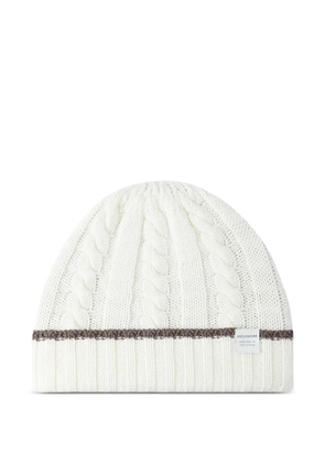 Paul & Shark cable-knit wool cashmere beanie - White