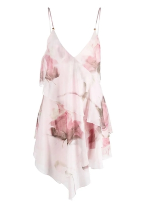 Blumarine rose-print mini slip dress - Pink