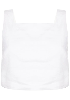 Reformation Saige linen crop top - White