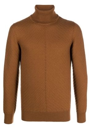 Lardini rollneck wool sweater - Brown