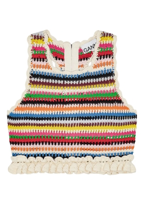 GANNI crochet crop top - Blue