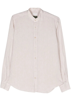 Glanshirt band-collar linen shirt - Neutrals